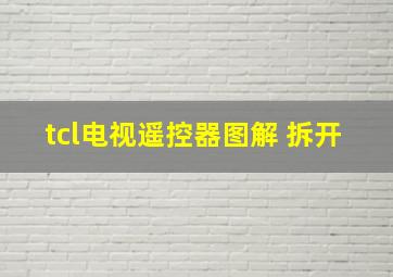 tcl电视遥控器图解 拆开